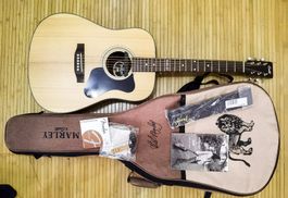 Culte ! Guild-Bob Marley guitare acoustique + fishmann mic2x